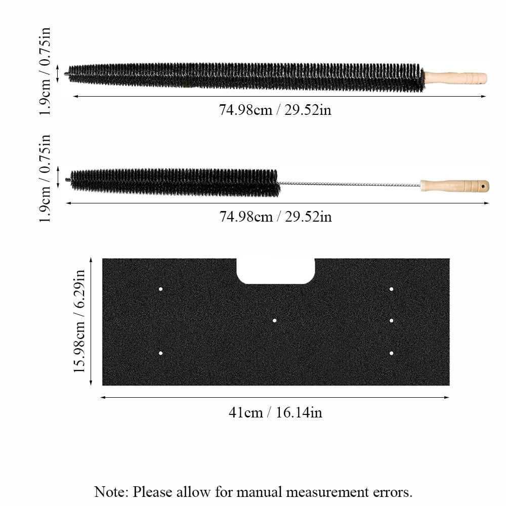 TOP-MAX 4 Pack WH01X35719 Lint Foam Filters and 2 Pack Dryer Vent Brushes, Replacement for GE Profile Washer-Dryer Combo PFQ97HSPVDS - Reusable & Washable - Complete Maintenance Kit