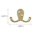 thumbnail image 5 of Design House 5-Pack Double Hat, Coat, or Towel Hooks, Polished Brass, 5 of 11
