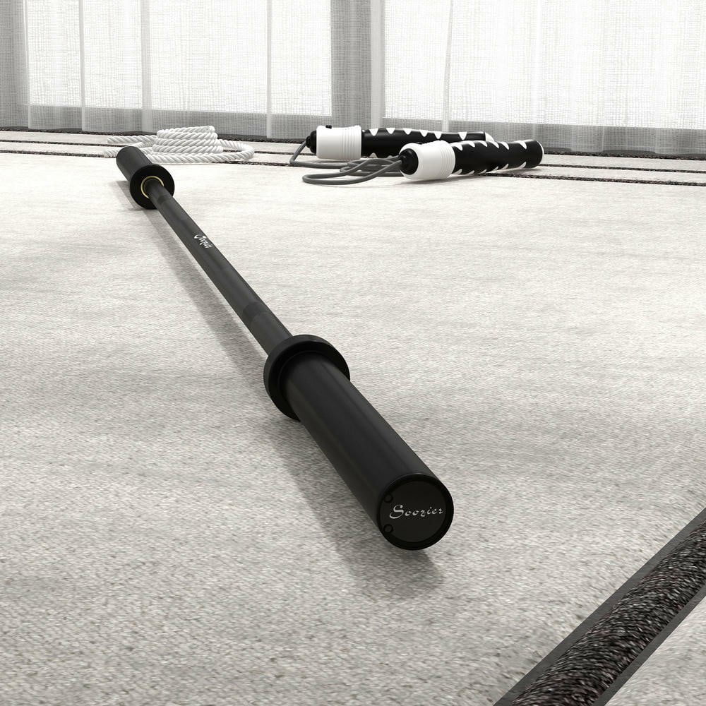 Resenkos 7.2ft Olympic Weight Bar, Rotating Sleeves & Non-Slip Knurling Grip, 1500lbs Weight Capacity, Black, Sturdy
