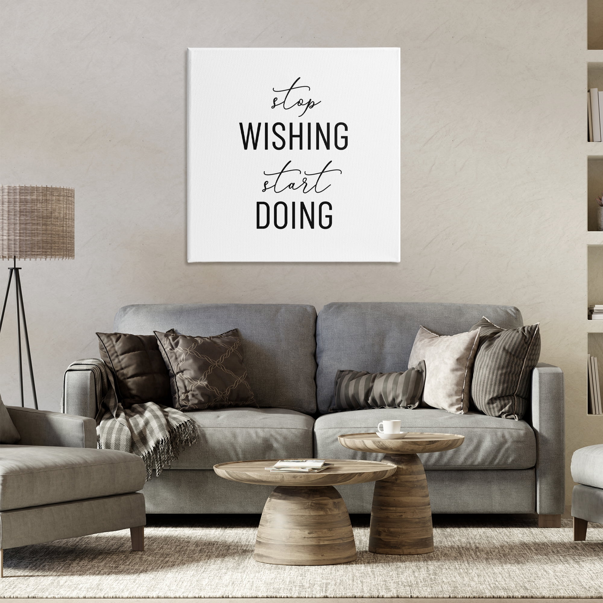 Stupell Industries Motivational Start Doing Text & Numbers Painting Wrapped Canvas Art Print Wall Art, 30 x 30