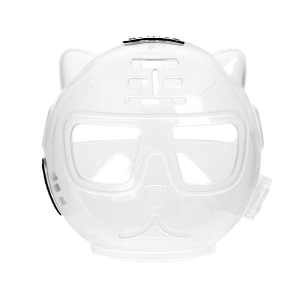 Bozal para gatos antilamidos, suministros para mascotas, casco de aseo multifuncional, protector bucal L claro