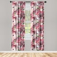 thumbnail image 3 of Ambesonne Floral Nature Print Curtains, Flowers Spring, Pair of 28"x63", Pale Pink Grey Pink Green, 3 of 5