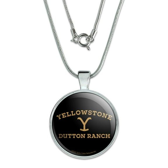 Yellowstone TV Show Dutton Ranch 1" Pendant with Sterling Silver Plated Chain