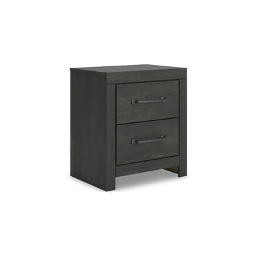 Signature Design by Ashley Granaport Two Drawer Night Stand with USB Charging, Dark Gray