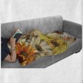 thumbnail image 6 of Grunge Soft Flannel Fleece Throw Blanket, Flowers Lettering Poetry Orange Yellow Daisy Art Paint Splashes Graphic Print, Cozy Plush for Indoor and Outdoor Use, 70" x 90", Multicolor, by Ambesonne, 6 of 6