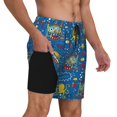 thumbnail image 2 of Yiaed Animals1 Print Mens Swim Trunks Bathing Suit Compression Liner Beach Swim Shorts Swimwear Quick Dry Zipper Pocket No-Chafing Board Short-Large, 2 of 6