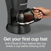 Proctor Silex 4 Cup Coffee Maker, Glass Carafe, Drip Coffee Maker, Compatible with Smart Plugs, Black, 48138PS