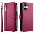 thumbnail image 2 of GANGXUN Étui en Cuir à Rabat pour iPhone 16 - Sangles Longues et Courtes, design Portefeuille, 2 of 5