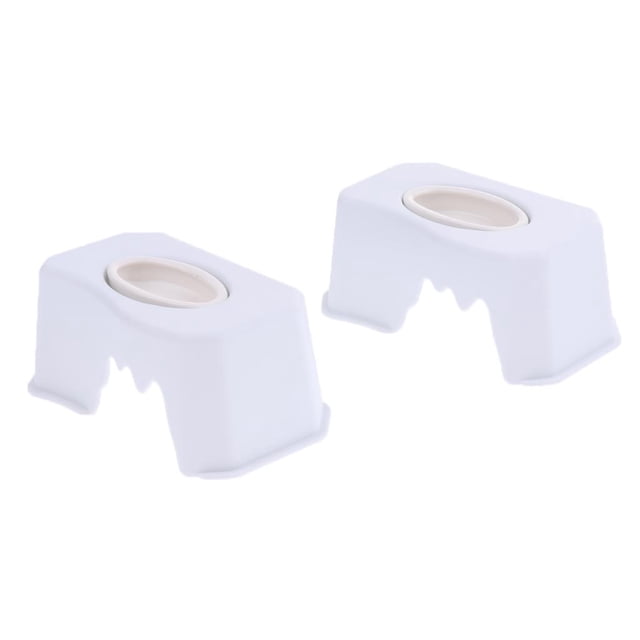 2 Plástico Cavidad de Agua Comida Plástico - , 16.8x10x7 cm Blanco Colco Reptile Food Water Dish