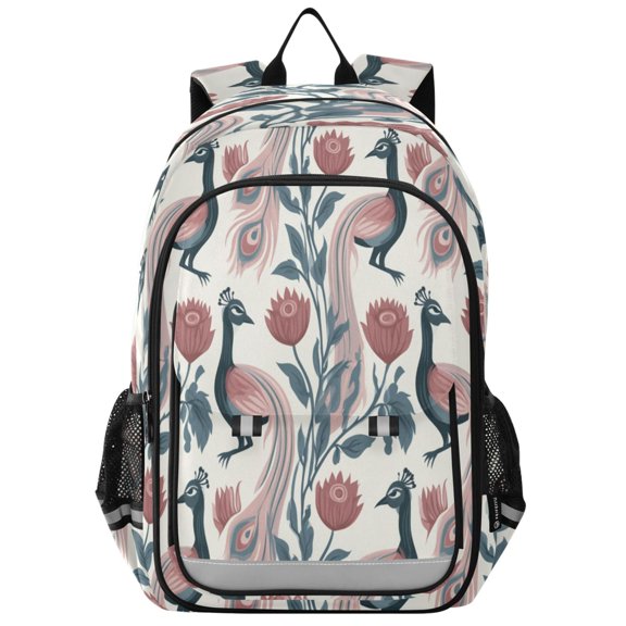Backpack 12.9 *5.1 * 17.7 Inches Outing Backpack, Shopping Backpack, Travel Backpack Retro Peacock Pattern