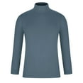 thumbnail image 3 of ZCFZJW Mens Turtleneck Sweaters Casual Solid Color Long Sleeve Cable Knit Pullover Sweater Tops Trendy Slim Fit Basic Thermal Shirts Blue XXXXL, 3 of 6