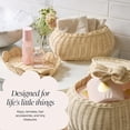 thumbnail image 6 of BEBE BASK The Original Scalloped Bow Basket with Lid – Set of 2 (15 x 11 x 6 in) – Handwoven Rattan Scalloped Wicker Basket with Lid, Woven Baskets for Storage (Bow), 6 of 18