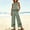 Green plus size 2 piece set a1, variant on Women Plus Size 2 Piece Set Round Neck Sleeveless Tank Top Wide Leg Pants Casual Summer Boho Outfits Matching Lounge Sets Travel Airport Clothes Tracksuits, Khaki 2XL