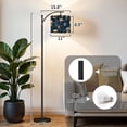 thumbnail image 2 of Arc Floor Lamp with Adjustable Lampshade Mystical Oceanic Scene Jellyfish Skulls Marine Life Blue Tones Standing Lamp 3 Color Temperatures Dimmable Tall Pole Lamp with Foot Switch for Bedroom, 2 of 8