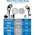 thumbnail image 6 of SUNVIE RGBW Christmas Spotlight Outdoor Color Changing LED Landscape Lighting 12W with Remote Control Waterproof for House Garden Decorative, 6 pack, 6 of 9