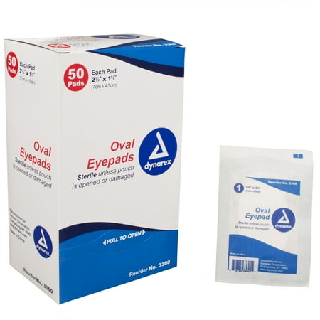 Sterile Oval Eye Pad - Dynarex Sterile Oval Eye Pads 1 5/8