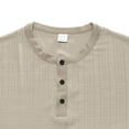 thumbnail image 6 of Kukoosong Men's Loose V-Neck Henley Shirts Solid Color Short Sleeve Button Front Breathable Casual Shirt for Summer Resort Wear Tops, Relaxed and Stylish Shirts for Men, 6 of 6