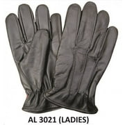 Ladies Girl Fashion XS Size Motorcycle Black Leather Lined Driving Gloves With Elastic Wrist