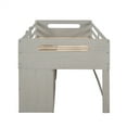 thumbnail image 7 of Loft Bed, Wood Twin Size Loft Bed with Two Shelves & Two Drawers, Low Loft Bed Frame with Full-length Guardrail, Include Headboard & Footboard, Antique Grey, 7 of 7