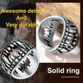 thumbnail image 4 of ORUYROP Can Engrave Men Skull Rings, Stainless Steel Statement Biker Rings, Gold Plated/Black-Send Gift Box, 4 of 7