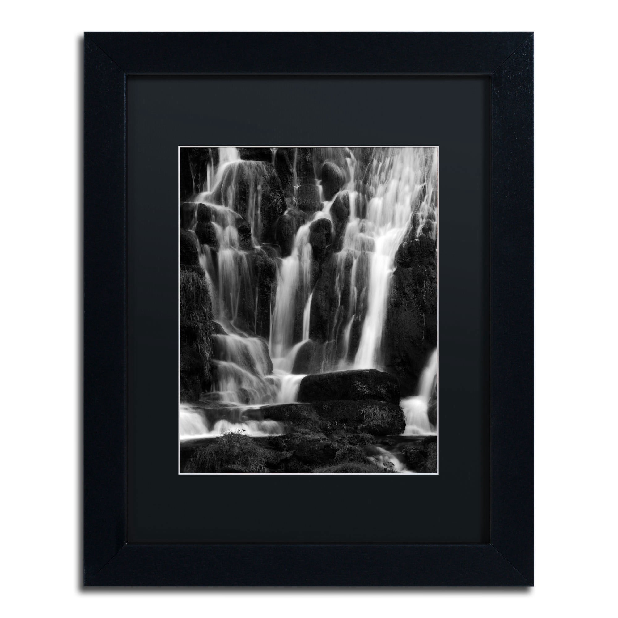 Trademark Fine Art "White Waterfall" Canvas Art by Philippe Sainte-Laudy, Black Matte, Black Frame