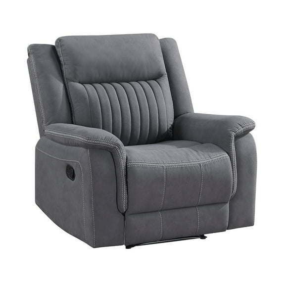 Lexicon Dean Microfiber Reclining Chair in Gray