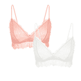 thumbnail image 1 of Varsbaby Women's Lace Wireless Bras Unpadded Thin Straps Bralette 2 Pack, 1 of 8