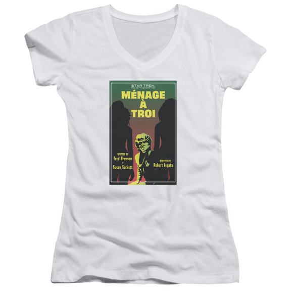 Star Trek Tng Season 3 Episode 24 Junior Women's V-Neck T-Shirt White