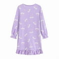 thumbnail image 5 of Little Hand Toddler Nightgown Girls Nightie Dress Crewneck Long Sleeve Rabbit CuteDresses For Toddler Clothes 9-10years, 5 of 8