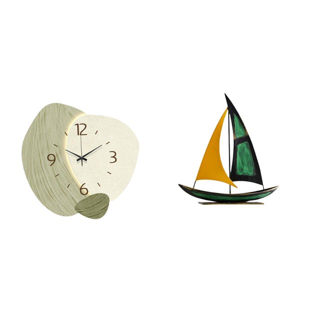 Escultura de reloj de pared de silencioso, decoración sencilla de dibujos animados para cocina, oficina, granja, adorno de mesa, colección Feng