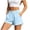 Light Blue, variant on QSAWXQZ Women's Cotton Shorts Elastic Waist Solid Loose Shorts with Pockets XL
