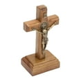 thumbnail image 2 of Cruz de madera de pie, pequeño crucifijo, artículo de colección, decoración, estatua de Cristo Jesús crucificado, figura católica para ceremonias de d, 2 of 8