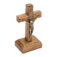 thumbnail image 2 of madera pie, figura católica, centro mesa, pequeño crucifijo, estatua Cristo Jesús para inauguración casa, 2 of 9