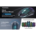 thumbnail image 2 of CHOK Wireless Gaming Mouse 2.4G Optical Rechargeable Silent Mice Colorful LED Portable with USB Receiver Black, 2 of 6