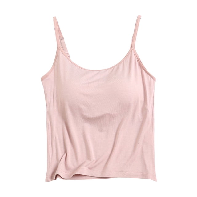 Timegard Camisoles pour Femmes avec Soutien-Gorge Intégré, Bretelles Ajustables, Haut Court Sans Manches, Confortable et Décontracté, Pyjamas, Camis