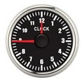 thumbnail image 1 of Reloj universal de 2 pulgadas de 0 a 12 horas, panel de instrumentos, pantalla de indicadores, luz de fondo roja, 12 V/24 V, para coche, barco, yate, esfera negra, marco plateado Jadeshay A, 1 of 8
