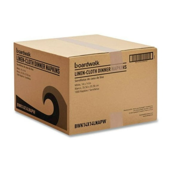 Boardwalk 14X14LNAPW Linen-feel Flat Napkins, 1-ply, 14 X 14, White, 1,000/carton