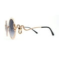 thumbnail image 3 of Womens Serpent Snake Jewel Arm Round Circle Metal Rim Sunglasses Gold Smoke, 3 of 4