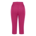 thumbnail image 5 of Women's Casual 3/4 Length Pants - Elastic Waist for Home/Sports - Solid Color Polyester Spandex - XXXL Size - All-Season Comfort, 5 of 6