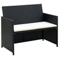 thumbnail image 3 of vidaXL 4 Piece Garden Lounge with Cushions Set Poly Rattan Black, 3 of 5