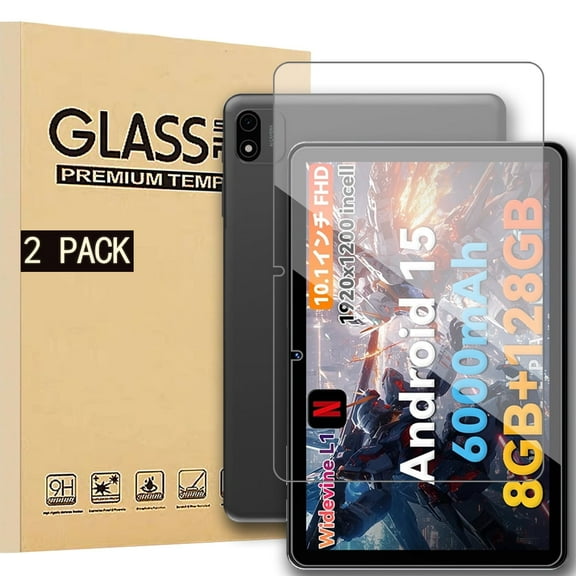 [NSFN] For Headwolf WPad6/W6 Glass Film,Headwolf Tablet 10.1 Inch Glass Film, LCD Protective Glass Film, 9H Hardness, Ultra-Thin, High Transmittance, Automatic Adhesion, Scratch Prevention, 2 Pack