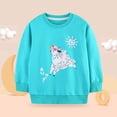 thumbnail image 2 of mgoYE Girls Sweatshirts for Toddler Clothes Crewneck Pullover Girl Top Long Sleeve for Kids(Sky Blue,3-4 Years), 2 of 9