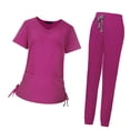 thumbnail image 4 of Ropa de trabajo de enfermera, uniforme de enfermería, conjunto exfoliante para mujeres y hombres para salón de belleza Rosa oscuro XL Yuyangstore Uniformes de trabajo, 4 of 8