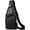 Black, variant on Men Leather Sling Bag Purse Waterproof Crossbody Chest Bag Sling Backpack with USB Charging Port One Shoulder Bag