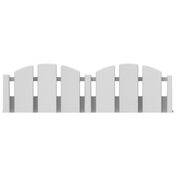 EasyFlex No-Dig Landscape Edging with Anchoring Spikes, 4.5 in. Tall Decorative Adirondack Wood-Look Fence Garden Border, 60 Foot Kit, White (3600WT-60C)