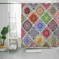 thumbnail image 6 of Bohemian Bathroom Curtain Colorful Boho Floral Print Beautiful Bright Polyester Fabric Cloth Shower Curtain for Bathroom Decoration, 72"x72" (Tape K), 6 of 6