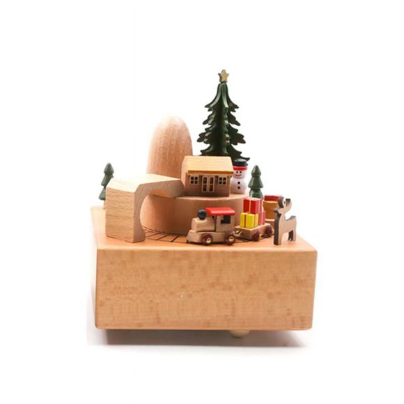 Wooden Music Box, Retro Trojan Music Box, Ornaments Educational Toys, Birthday Gift Home Decoration-Jinjin