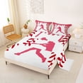 thumbnail image 2 of Erosebridal Pink Dripping Baseball Stitch & Batter Silhouette Graphic Queen Sheet Sets 4 Pieces, Sport Graphic Bed Set for Girls Kids,Luxury Bedroom Decor, 2 of 5