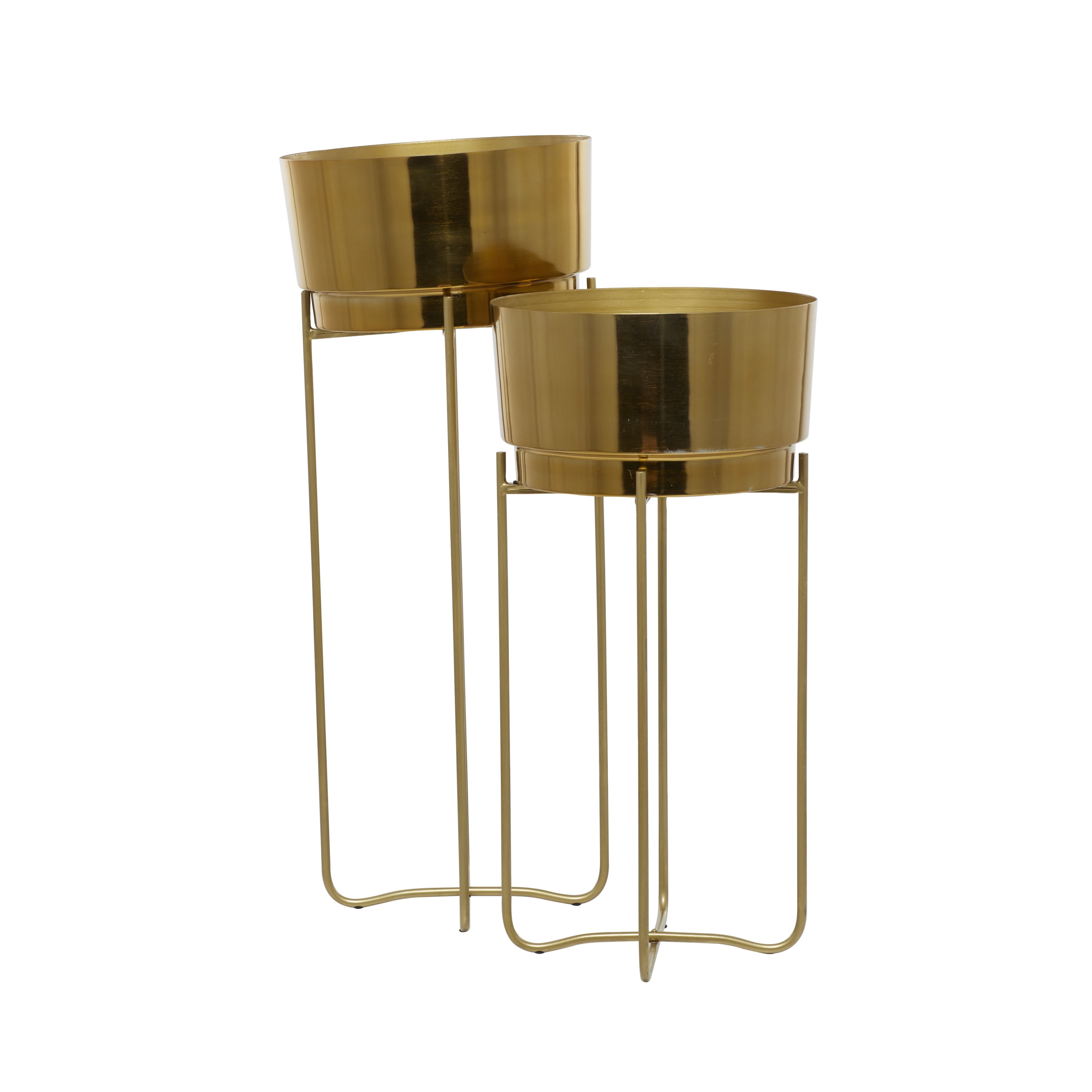 CosmoLiving by Cosmopolitan 31", 25"H Gold Metal Planter with Removable Stand (2 Count)
