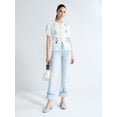 thumbnail image 2 of Free Assembly Women's and Women's Plus Embroidered Cardigan Sweater with Puff Sleeves, Lightweight, Sizes XS-4X, 2 of 5